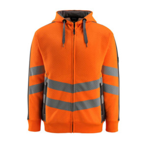 MASCOT® Corby SAFE SUPREME Kapuzensweatshirt mit Reißverschluss - Hi-vis Orange/Dunkelanthrazit