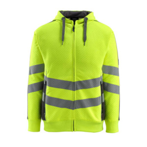MASCOT® Corby SAFE SUPREME Kapuzensweatshirt mit Reißverschluss - Hi-vis Gelb/Dunkelanthrazit