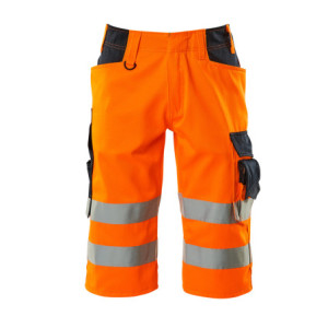 MASCOT® Luton SAFE SUPREME Shorts, lang - Hi-vis Orange/Schwarzblau