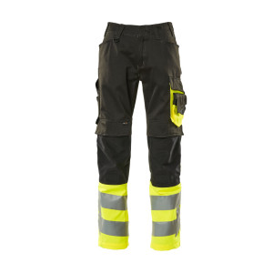 MASCOT® Leeds SAFE SUPREME Hose mit Knietaschen - Schwarz/Hi-vis Gelb