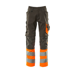MASCOT® Leeds SAFE SUPREME Hose mit Knietaschen - Dunkelanthrazit/Hi-vis Orange
