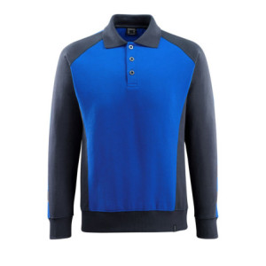 MASCOT® Magdeburg UNIQUE Polo-Sweatshirt - Kornblau/Schwarzblau