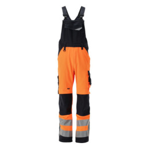 MASCOT® Newcastle SAFE SUPREME Latzhose mit Knietaschen - Hi-vis Orange/Schwarzblau