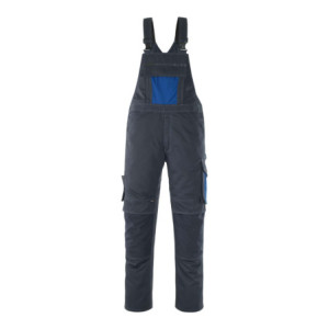 MASCOT® Leipzig UNIQUE Latzhose mit Knietaschen - Schwarzblau/Kornblau