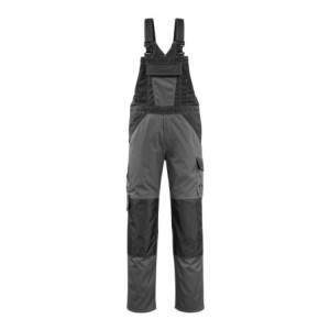 MASCOT® Leeton LIGHT Latzhose mit Knietaschen - Dunkelanthrazit/Schwarz