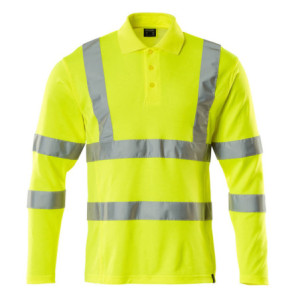 MASCOT® SAFE CLASSIC Polo-Shirt, Langarm - Hi-vis Gelb