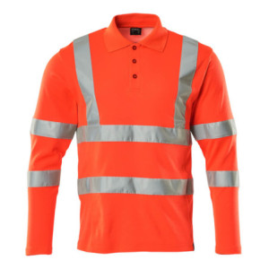 MASCOT® SAFE CLASSIC Polo-Shirt, Langarm - Hi-vis Rot
