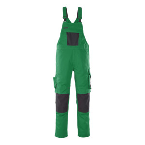MASCOT® Leipzig UNIQUE Latzhose mit Knietaschen - Grün/Schwarz
