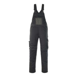 MASCOT® Leipzig UNIQUE Latzhose mit Knietaschen - Schwarz/Dunkelanthrazit