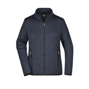 James & Nicholson Ladies' Knitted Fleece Jacket dark-grey-melange/silver