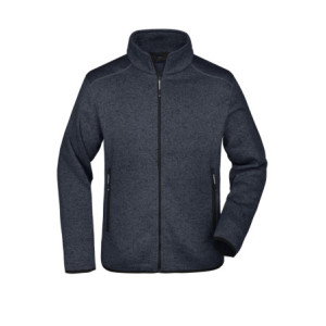 James & Nicholson Men's Knitted Fleece Jacket dark-grey-melange/silver