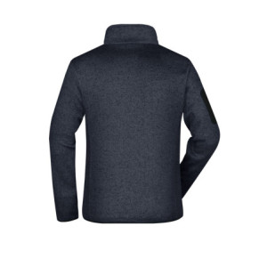 James & Nicholson Men's Knitted Fleece Jacket dark-grey-melange/silver
