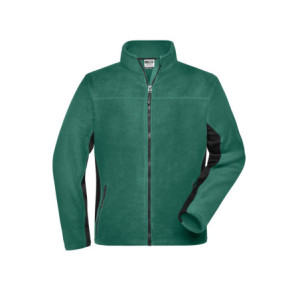 James & Nicholson Men's Workwear Fleece Jacket - STRONG - dark-green/black