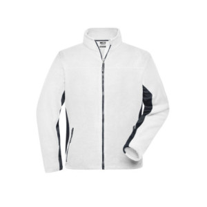 James & Nicholson Men's Workwear Fleece Jacket - STRONG - white/carbon