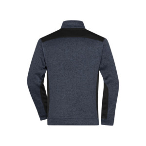 James & Nicholson Men's Knitted Workwear Fleece Half-Zip - STRONG - carbon-melange/black