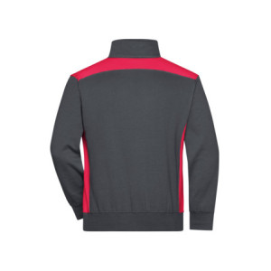 James & Nicholson Workwear Half-Zip Sweat - COLOR - carbon/red