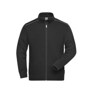 James & Nicholson Men's Workwear Sweat-Jacket - SOLID - black
