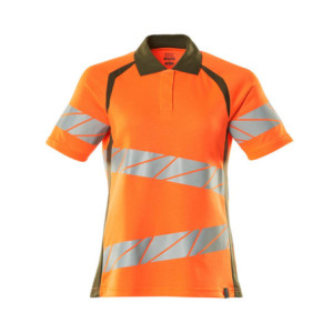 MASCOT® Damen ACCELERATE SAFE Polo-Shirt - Hi-vis Orange/Moosgrün