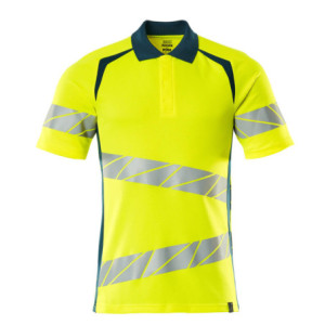 MASCOT® ACCELERATE SAFE Polo-Shirt - Hi-vis Gelb/Dunkelpetroleum