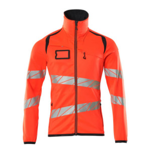MASCOT® ACCELERATE SAFE Fleecepullover mit Reißverschluss - Hi-vis Rot/Schwarzblau
