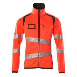 MASCOT® ACCELERATE SAFE Fleecepullover mit Reißverschluss - Hi-vis Rot/Dunkelanthrazit