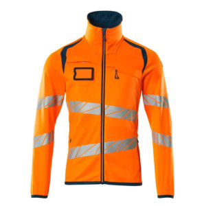 MASCOT® ACCELERATE SAFE Fleecepullover mit Reißverschluss - Hi-vis Orange/Dunkelpetroleum