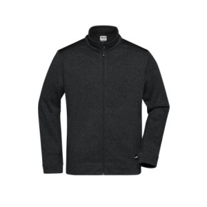 James & Nicholson Men's Knitted Workwear Fleece Jacket - STRONG - black/black