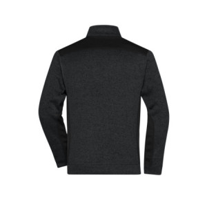James & Nicholson Men's Knitted Workwear Fleece Jacket - STRONG - black/black