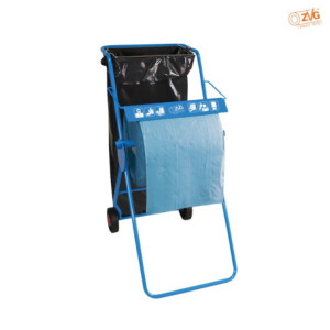 Bodenständer, Metall blau, mit Räder