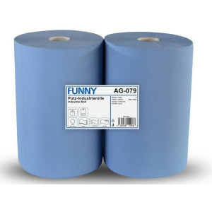 Industriepapierrolle, blau 500 Blatt, 3-lagig, Maße: 37,5 x 34 cm