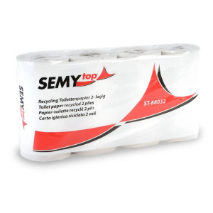 Toilettenpapier 2-lagig, 250 Blatt, hellgrau, Recycling geprägt 8 Rollen