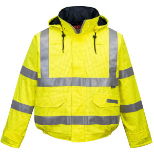 Bizflame Regen-Warnschutz Piloten-Jacke, antistatisch *gelb*