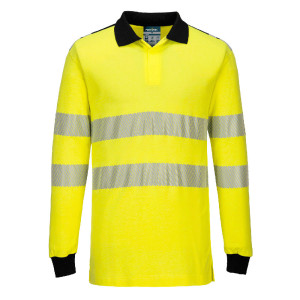 FR702-WX3 FLAMMENHEMMENDES WARNSCHUTZ POLOSHIRT gelb/marine