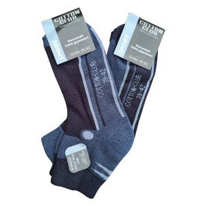 Cotton Club Kurzschaftsocke Frotteesohle grau/hellgrau/blau