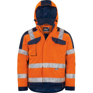 vizwell VWT153, Winter-Arbeitsjacke leuchtorange-marine