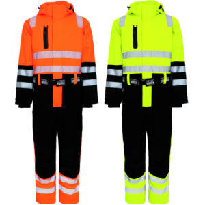 Atmungsaktive Winteroverall in Stretch-Qualität - Hi-Vis Orange / Schwarz