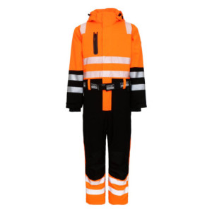 Atmungsaktive Winteroverall in Stretch-Qualität - Hi-Vis Orange / Schwarz
