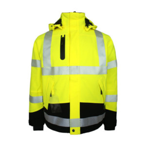 Atmungsaktive Hi-Vis-Winterjacke in Stretchqualität - Saturn Gelb / Schwarz