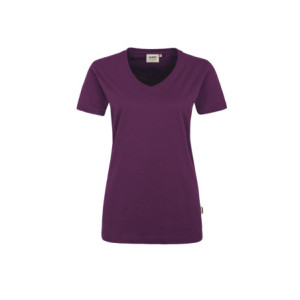 HAKRO Damen V-Shirt MIKRALINAR® - aubergine