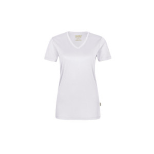 HAKRO Damen V-Shirt COOLMAX® - weiß