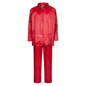 Regenset mit Jacke und Hose in Polyesterqualität - Rot