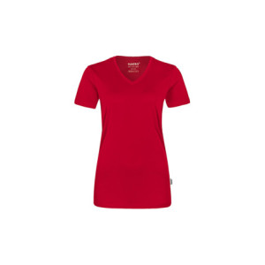 HAKRO Damen V-Shirt COOLMAX® - rot