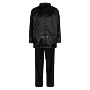 Regenset mit Jacke und Hose in Polyesterqualität - Schwarz