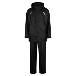 Regenset mit Jacke und Hose in PU-Qualität - Schwarz