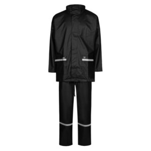 Regenset mit Jacke und Hose in PU-Qualität - Schwarz