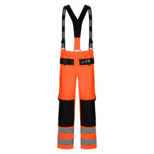 Hi-Vis Regenhose in schwerer PU/PVC-Qualität - Hi-Vis Orange / Navy