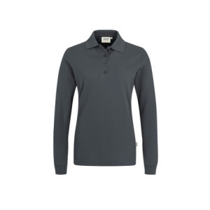 HAKRO Damen Longsleeve-Poloshirt MIKRALINAR® - anthrazit