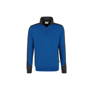 HAKRO Zip-Sweatshirt Contrast MIKRALINAR® - royalblau/anthrazit