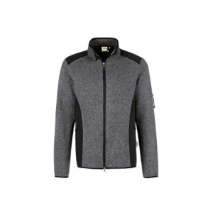 HAKRO Strickfleecejacke - anthrazit meliert