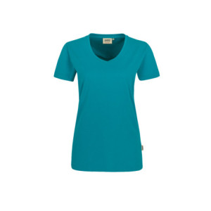 HAKRO Damen V-Shirt MIKRALINAR® - smaragd